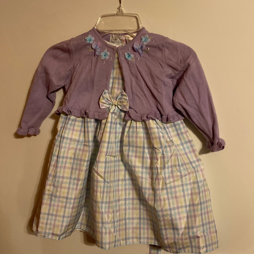 Perfect springtime Easter little girls dress with sweater. Size 24 months